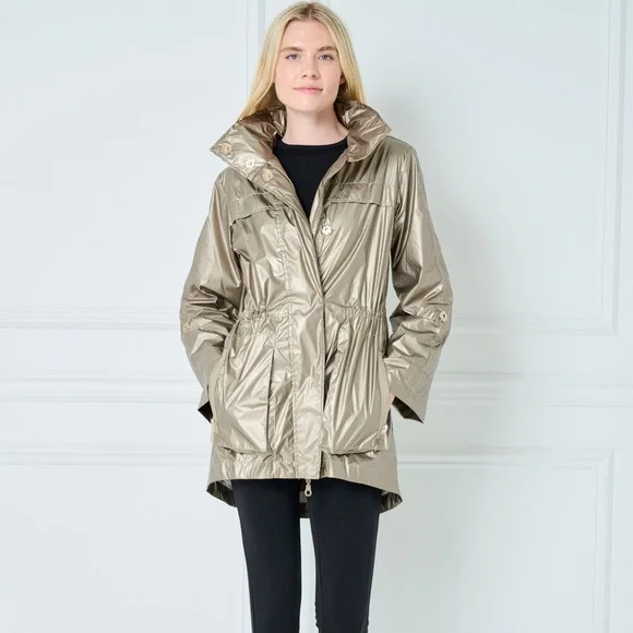 ANORAK Metallic Gold Utility Jacket, Size: Small - Picture 1 of 6